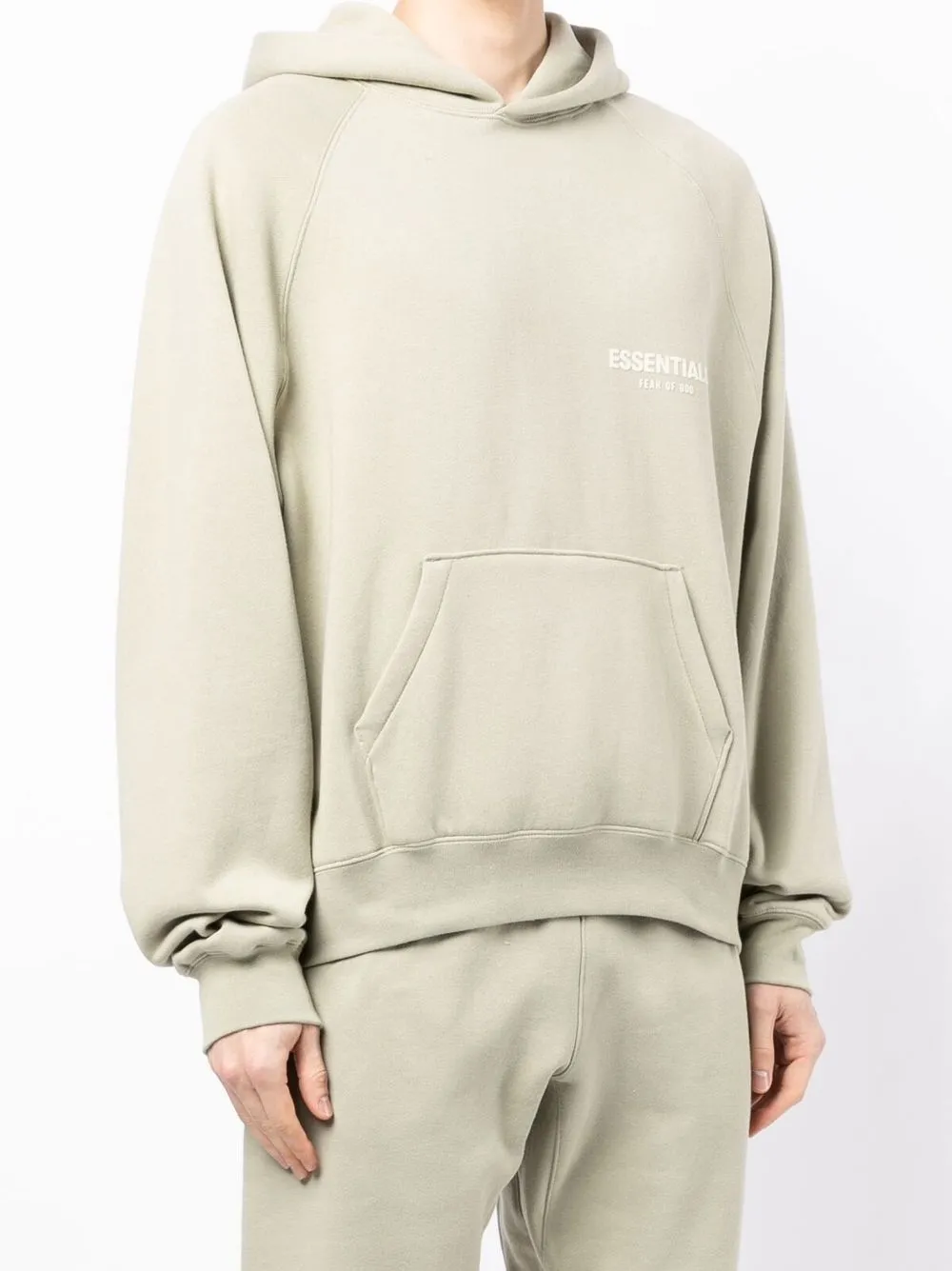 Худи оверсайз с логотипом Fear Of God Essentials, зеленый — фото 3