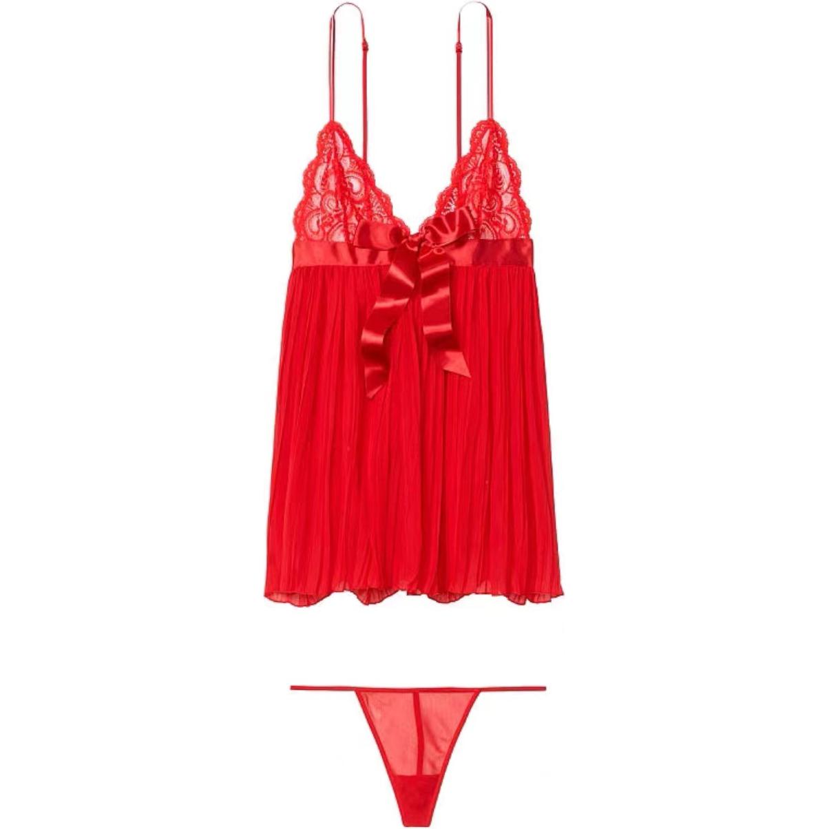 

Комплект нижнего белья женский красный Victoria's Secret