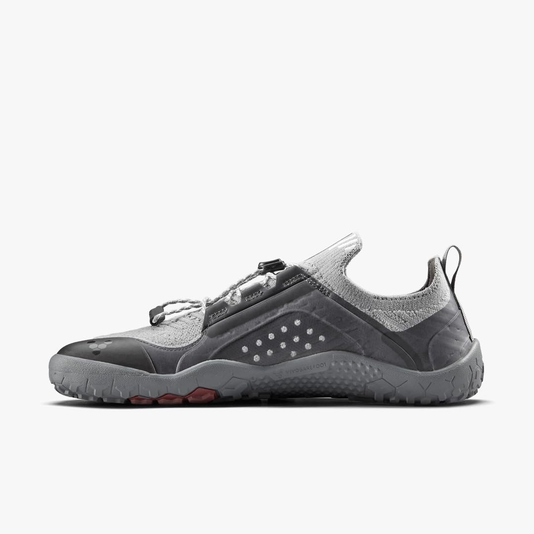 Мужские дышащие внедорожные кроссовки Vivobarefoot Primus Trail Knit FG с подошвой для твердого грунта, предназначенные для езды, серый — фото 4
