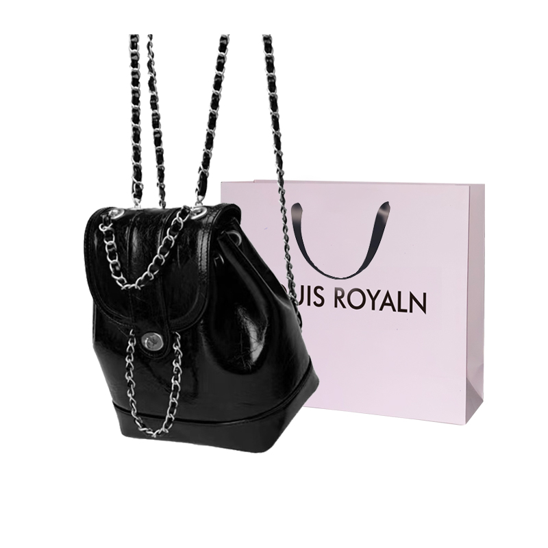 

LOUIS ROYALN Женский рюкзак, Black+Custom Shopping Bag