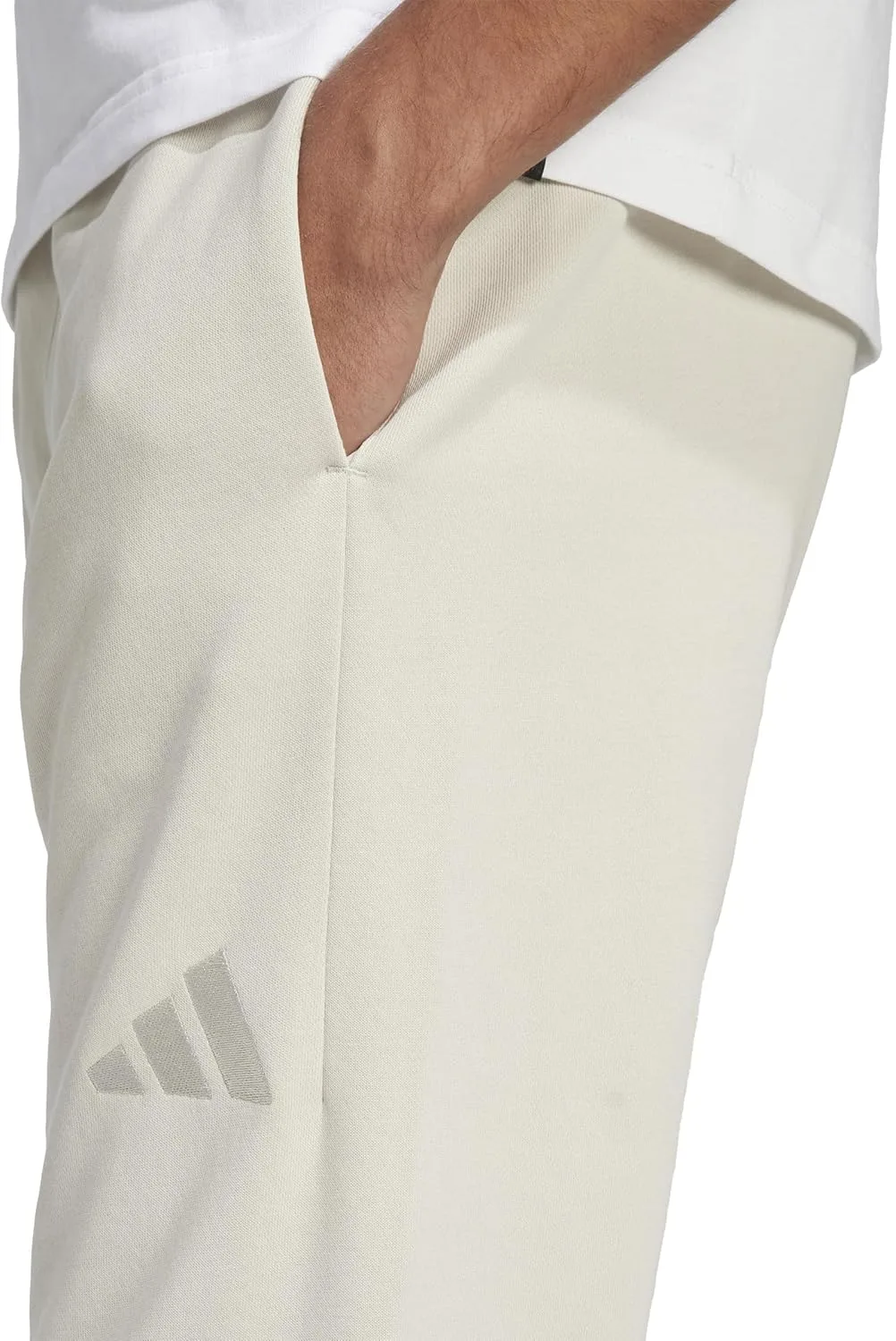 Мужские флисовые брюки Adidas All Season, стандартного кроя, зауженные книзу, Wonder Alumina — фото 3