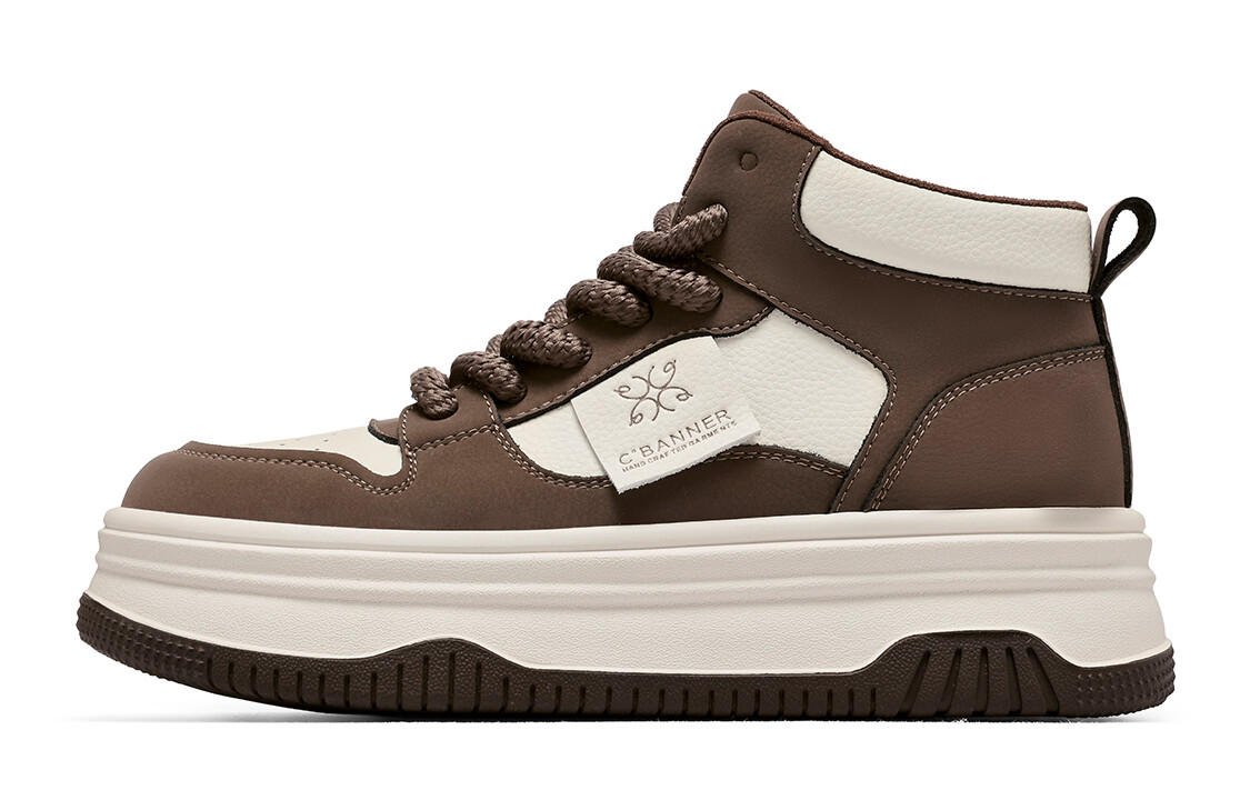 

Кроссовки C°BANNER Skateboarding Shoes Women's High-top Khaki, хаки