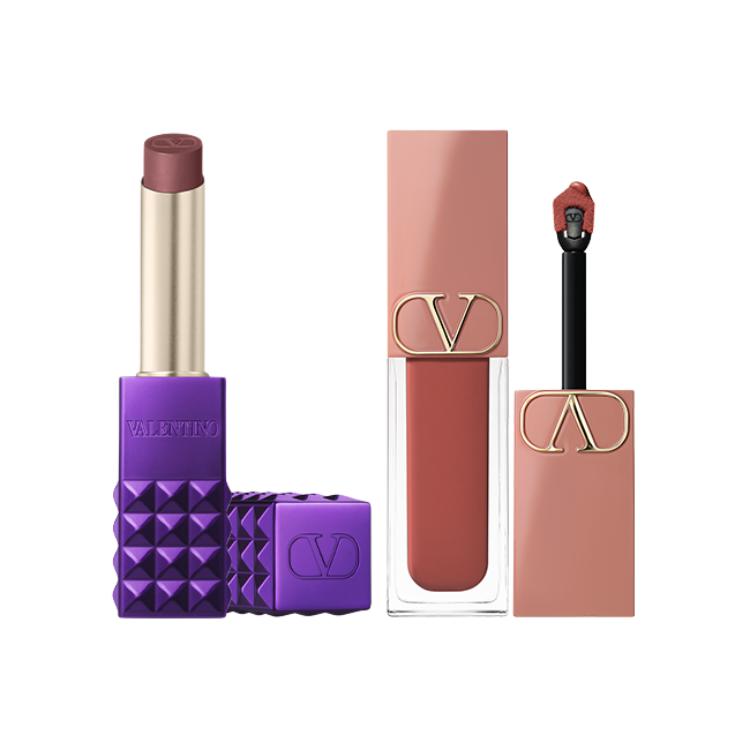 Помада матовая долгоиграющая Wilderness Purple Studs Valentino, Two-Piece Set: Stud Lipstick #134R+Lip Balm #151R — фото 3