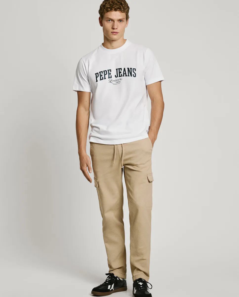 

Мужские узкие брюки карго с регулируемой талией Pepe Jeans, бежевый