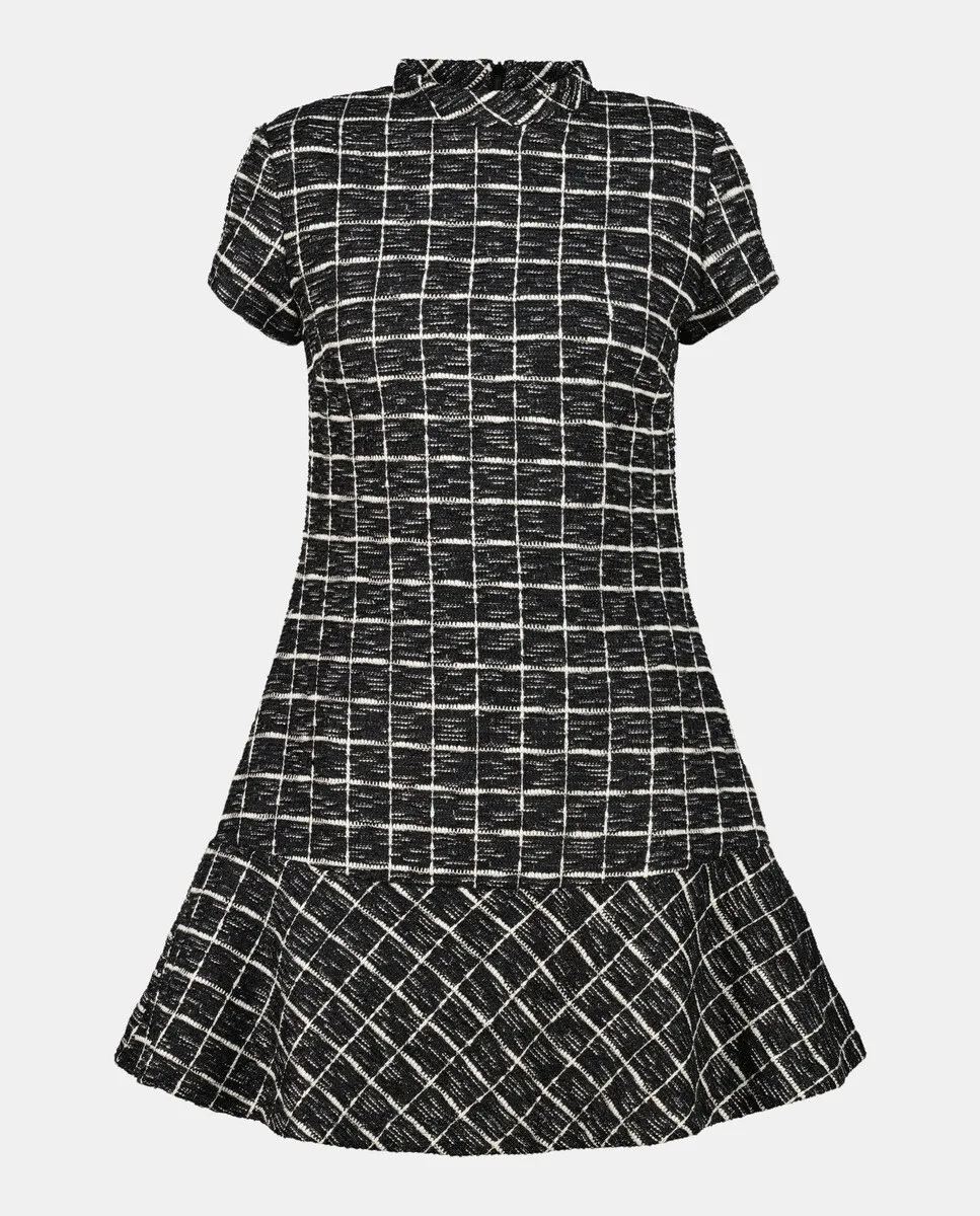 

Жаккардовое платье мини Perkins с воротником Easy Wear, черный