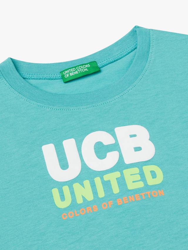 Детская футболка с логотипом Benetton, Teal Green — фото 3