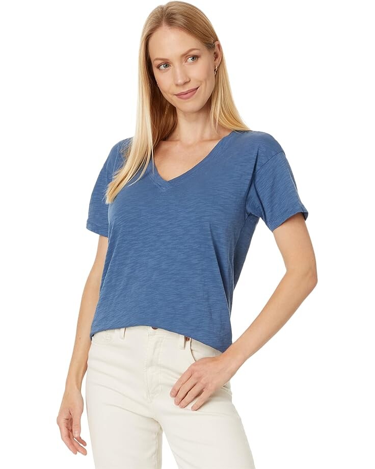 

Футболка Mod-o-doc V-Neck Boxy Tee, цвет Slate Teal