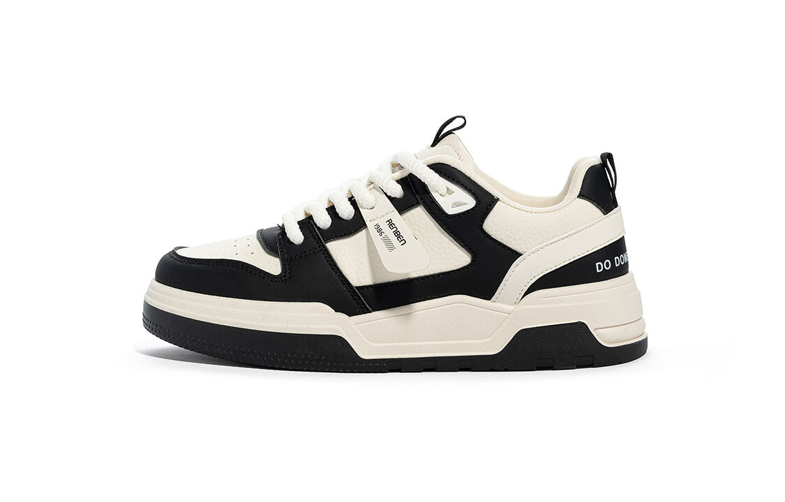 

Кеды, скейтборд обувь женская низкая Humanism 1986, бежевый/черный