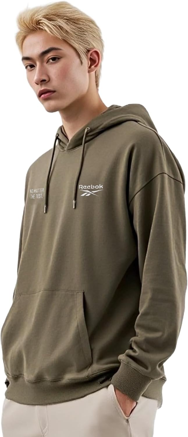 

Толстовка Reebok с капюшоном, на флисовой подкладке, с длинным рукавом, с простым логотипом, унисекс, для взрослых, коричневый
