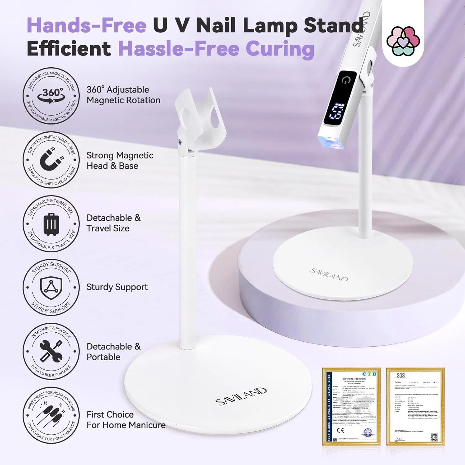 Регулируемая подставка для UV-лампы для гель-лака «UV Nail Lamp Stand» от SAVILAND Saviland, Z-Uv Nail Lamp Stand — фото 2