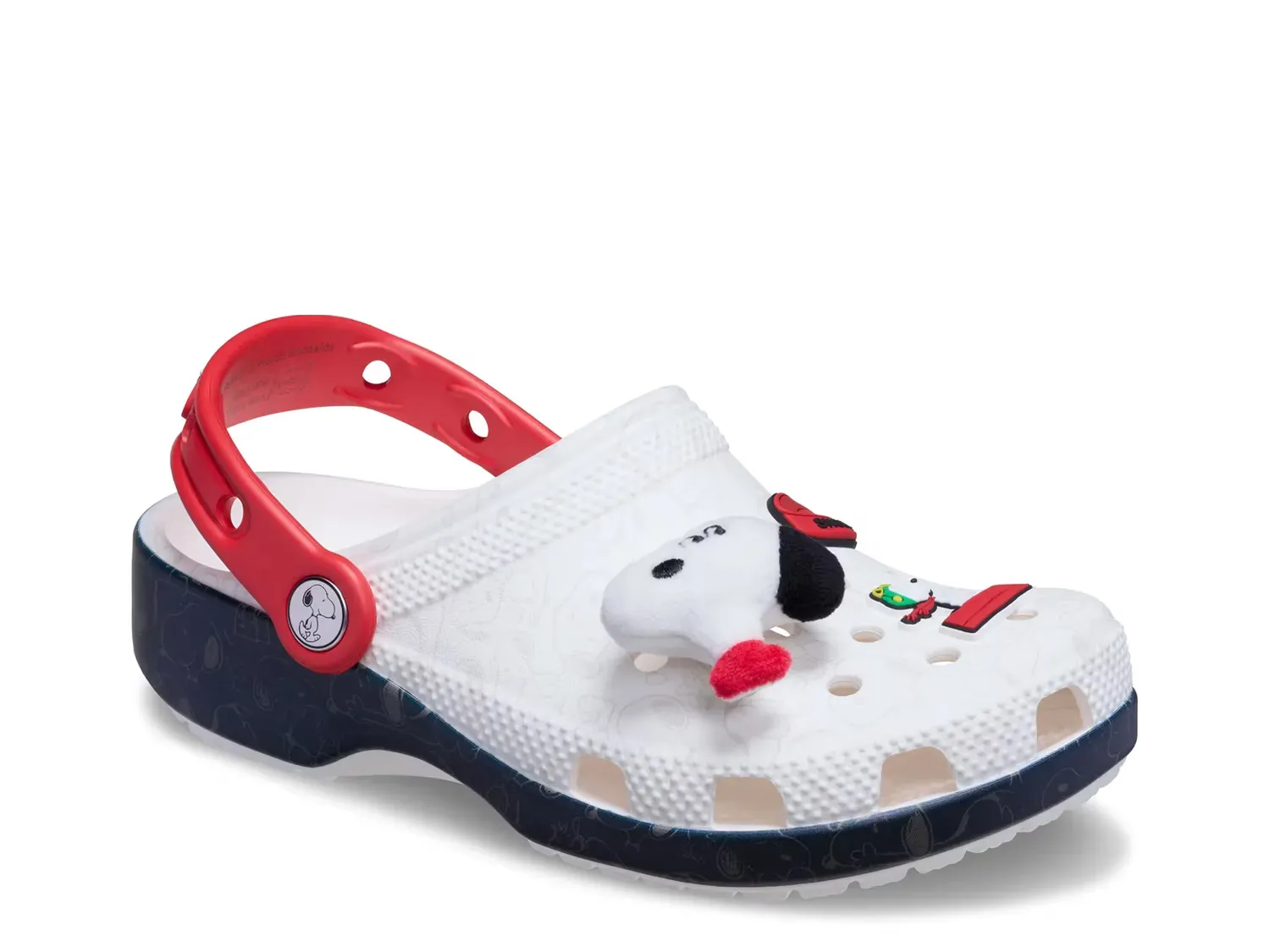 

Классические кроксы Snoopy Crocs, White/Black/Red
