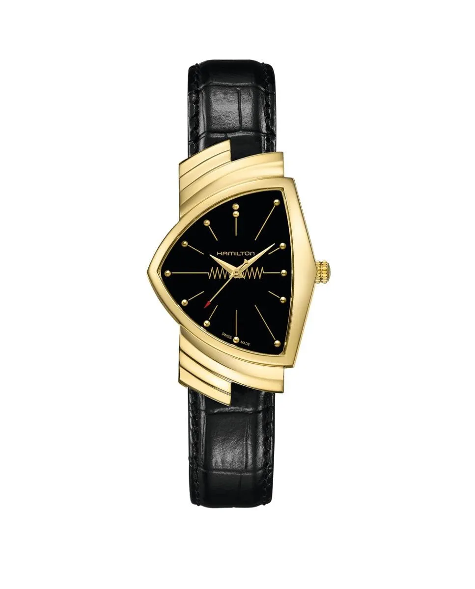 

Мужские часы Ventura L H24301731 с кожаным ремешком Hamilton, черный