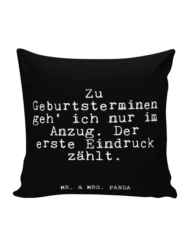 

Подушка Mr & Mrs Panda 40x40 Zu Geburtsterminen geh ich mit, черный