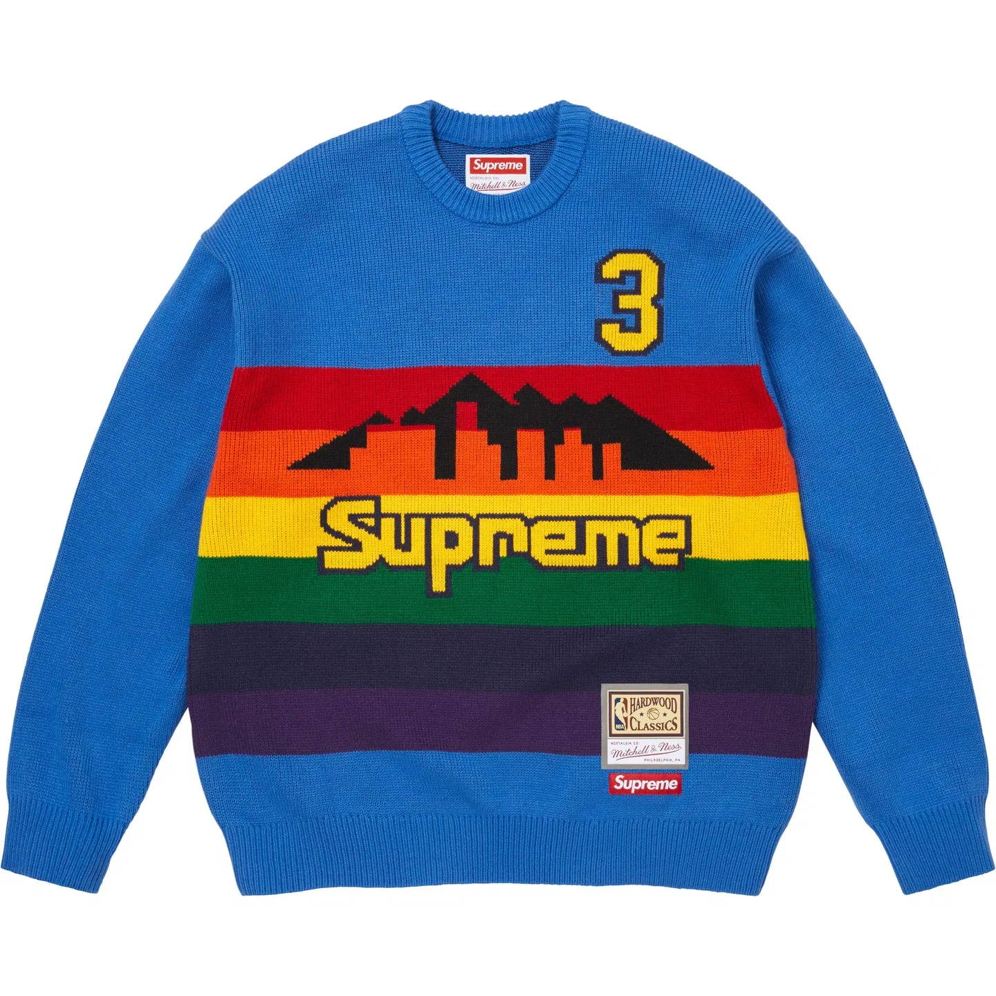 Свитер Supreme X Mitchell Ness SS26 с круглым вырезом, черный — фото 3