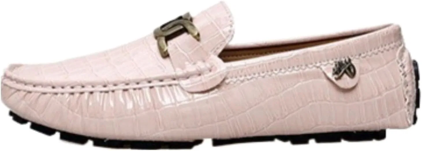 Мокасины с принтом под крокодила, кожаные мужские, Loafers & Slip-Ons, P Ink JingSMNX
