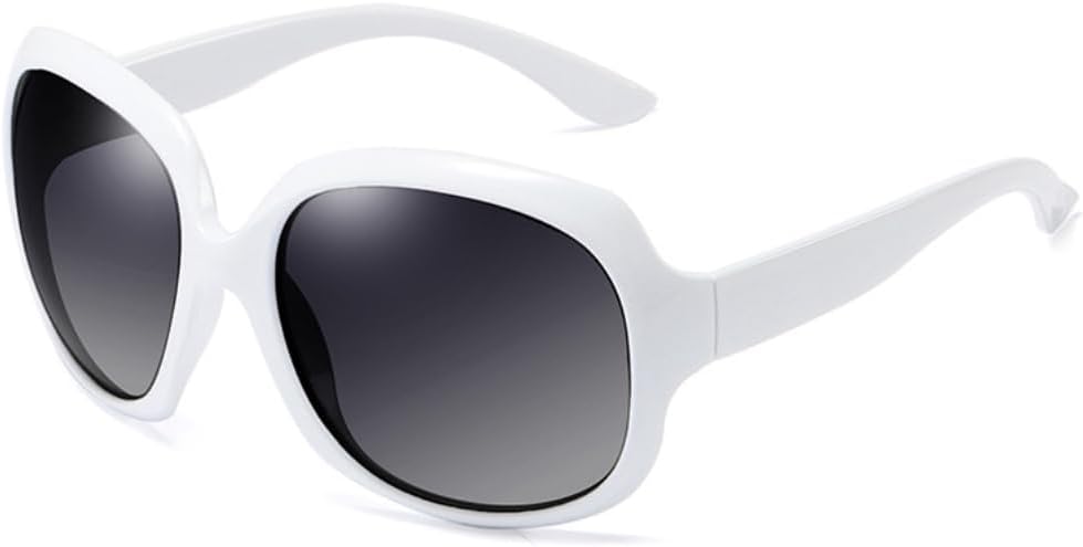 

Поляризованные солнцезащитные очки для женщин, модные большие круглые солнцезащитные очки в винтажном стиле для активного отдыха на открытом воздухе с защитой от бликов SZVVBKK, White Grey