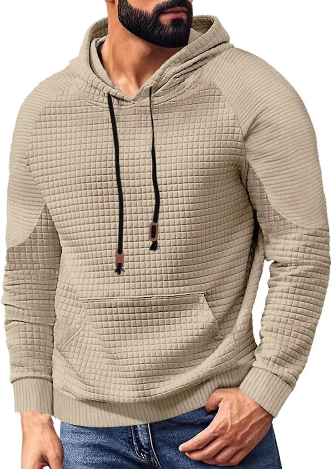 

Мужская толстовка с капюшоном Casual Plaid Jacquard evzosrz