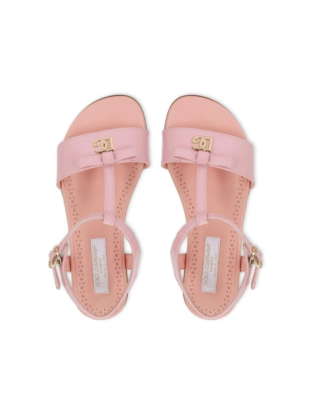 Лакированные босоножки с логотипом DG Dolce & Gabbana Kids, розовый — фото 4