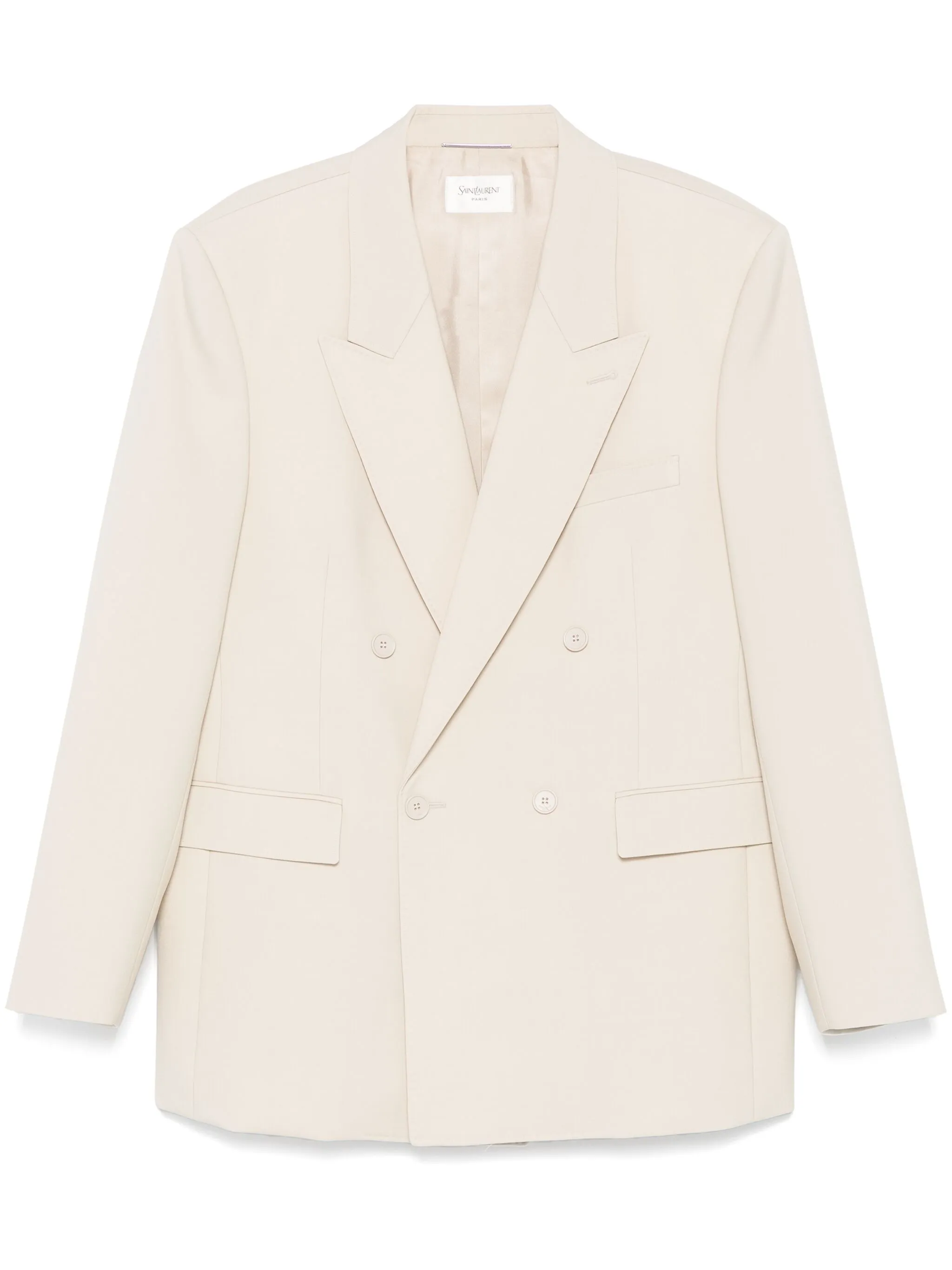 

Шерстяной пиджак Saint Laurent, бежевый