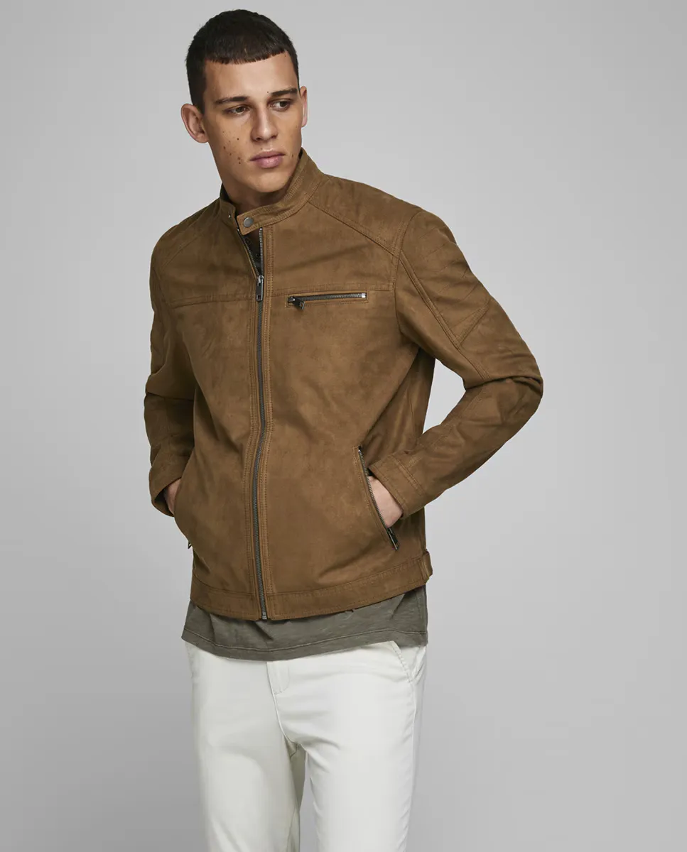 

Тонкий коричневый мужской пиджак Jack & Jones
