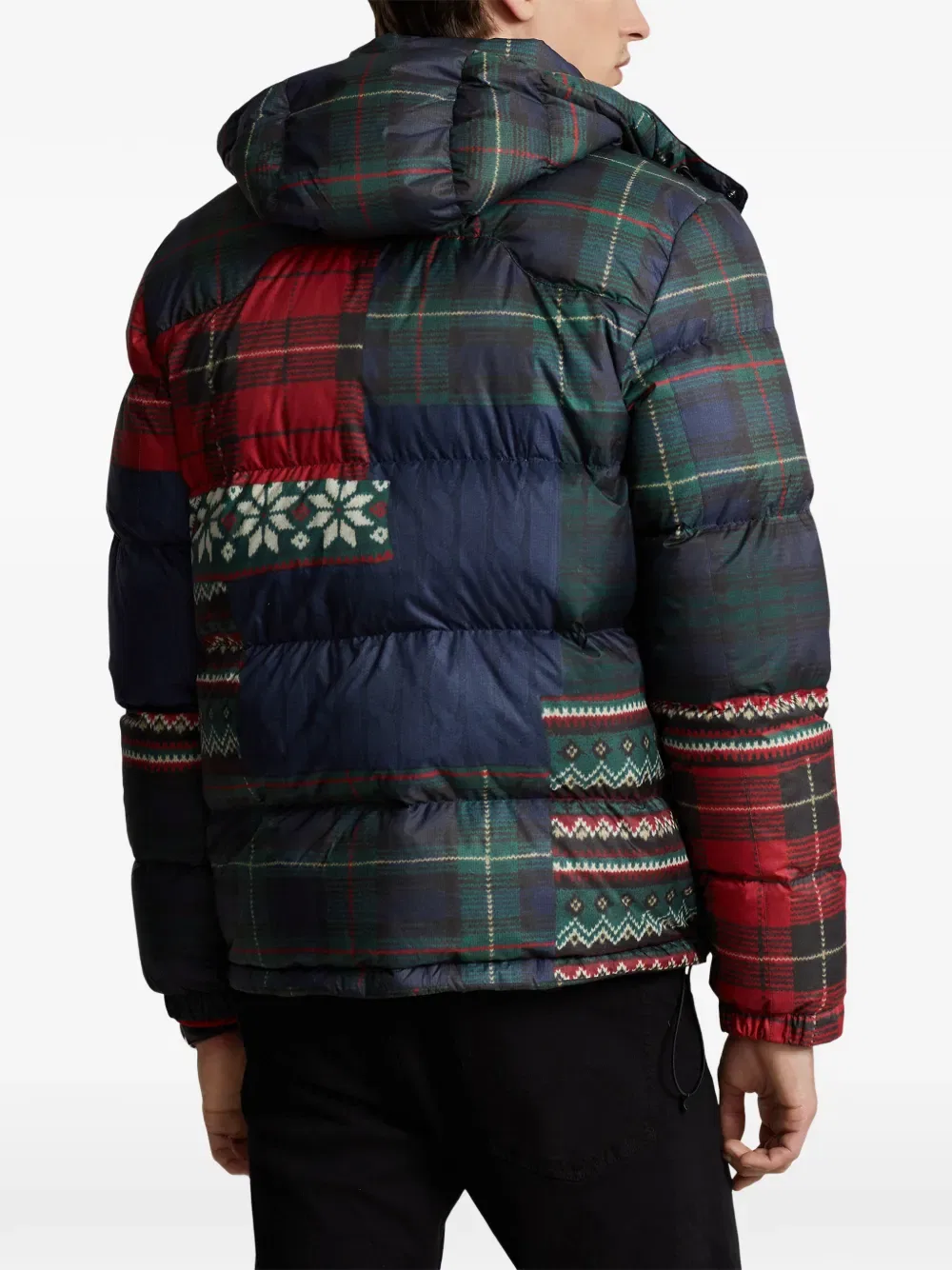 Пуховая куртка с лоскутным принтом в стиле «Горхэм» Polo Ralph Lauren, синий — фото 4