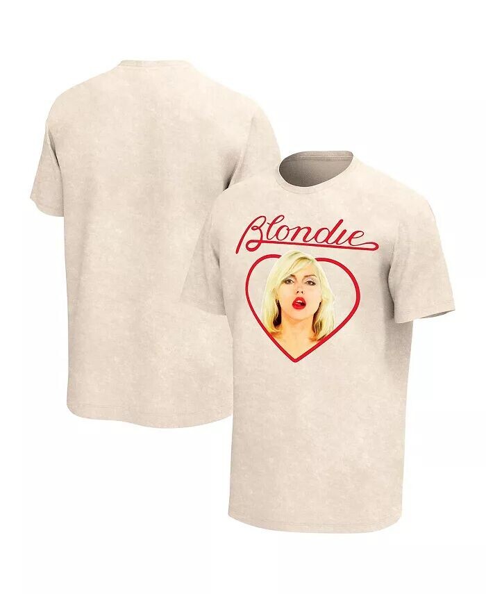 

Мужская светло-коричневая футболка с рисунком Blondie Heart Washed Philcos
