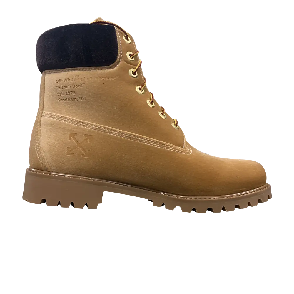 

Текстильные водонепроницаемые ботинки Off-White x 6 дюймов Timberland, желто-коричневый
