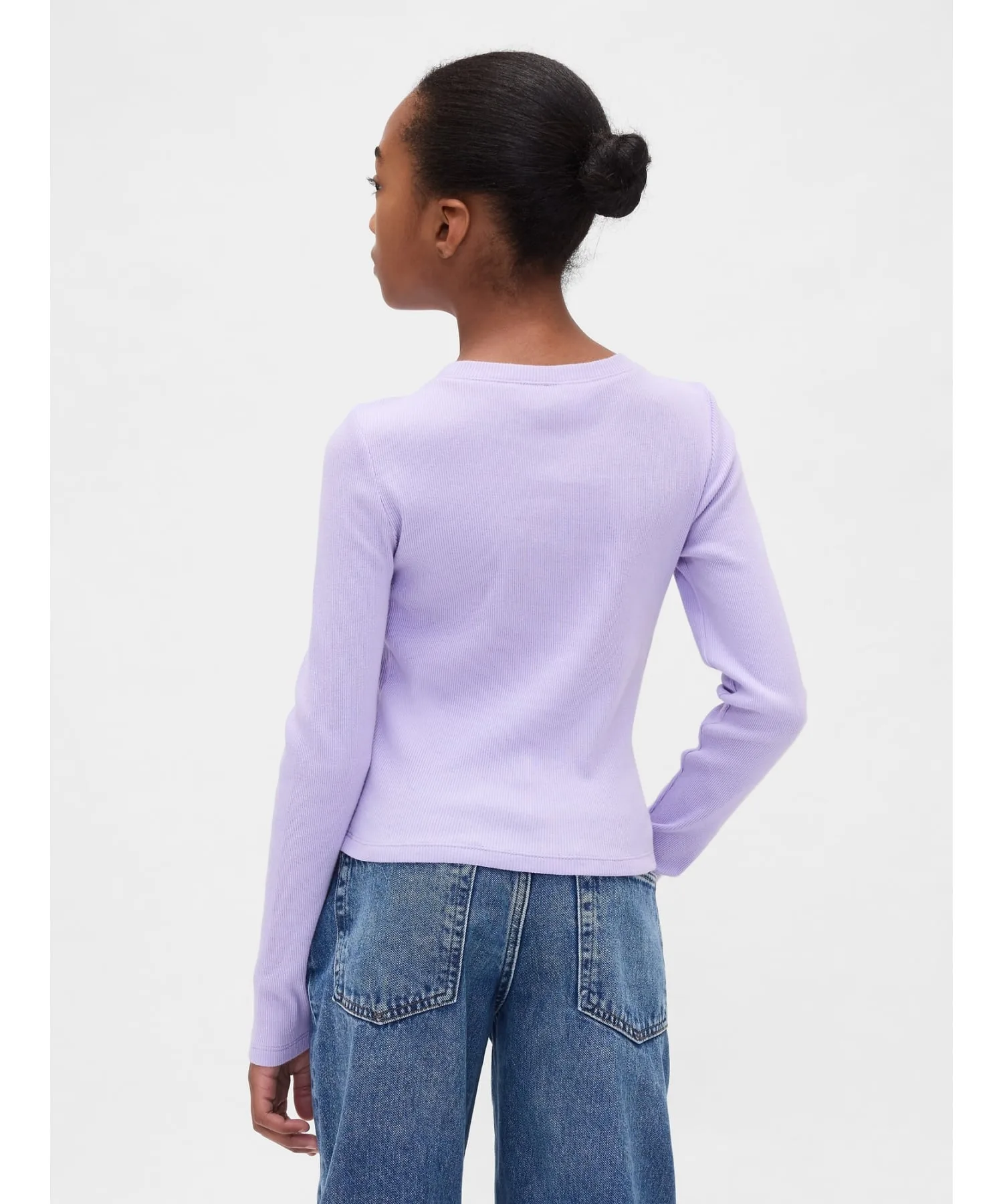 (K) Ребристая футболка с круглым вырезом (детская) GAP, ORCHID_207 — фото 2
