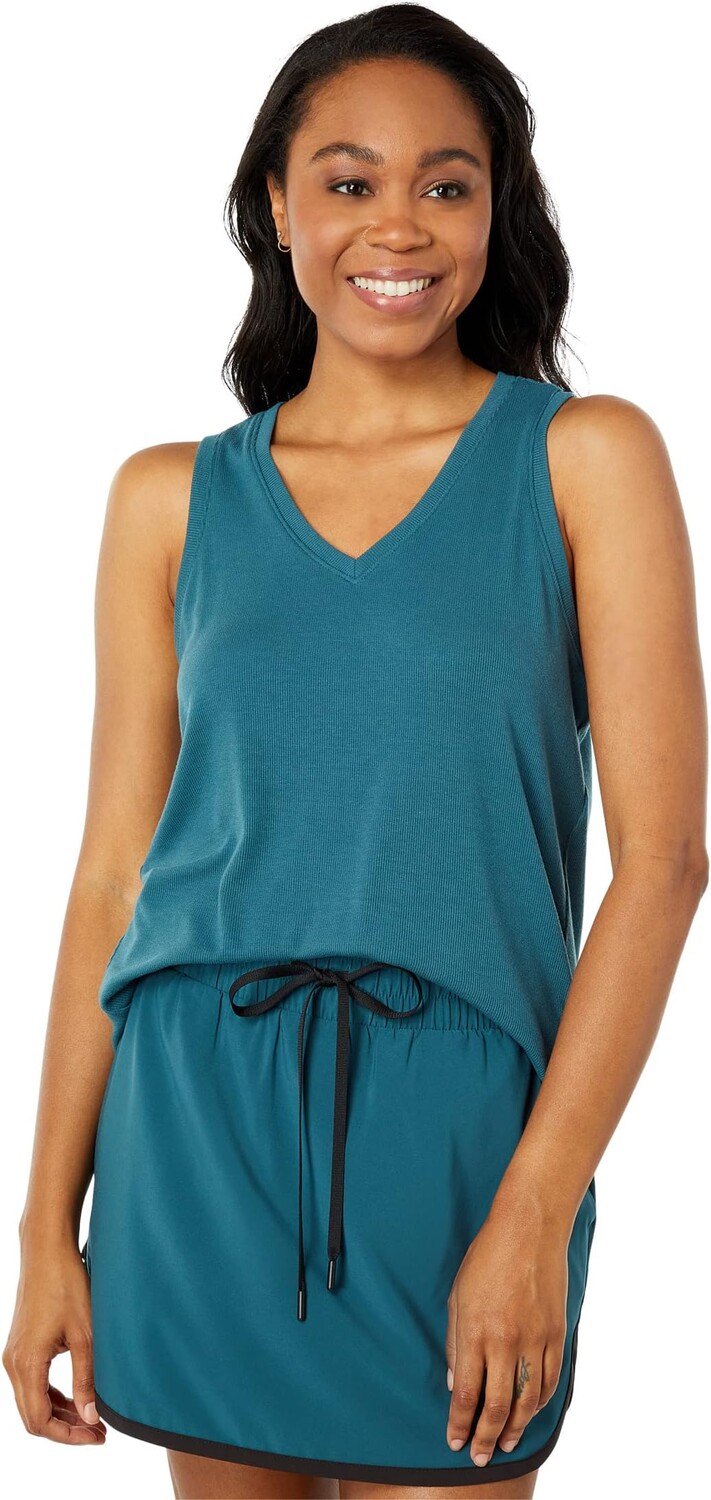 

Топ THRIVE SOCIETE Hi-Lo Rib Tank, цвет Deep Pacific
