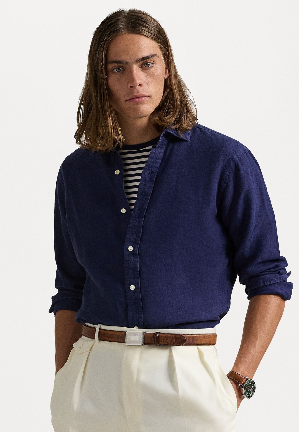 

Рубашка CLASSIC FIT LINEN SHIRT Polo Ralph Lauren, темно-синий