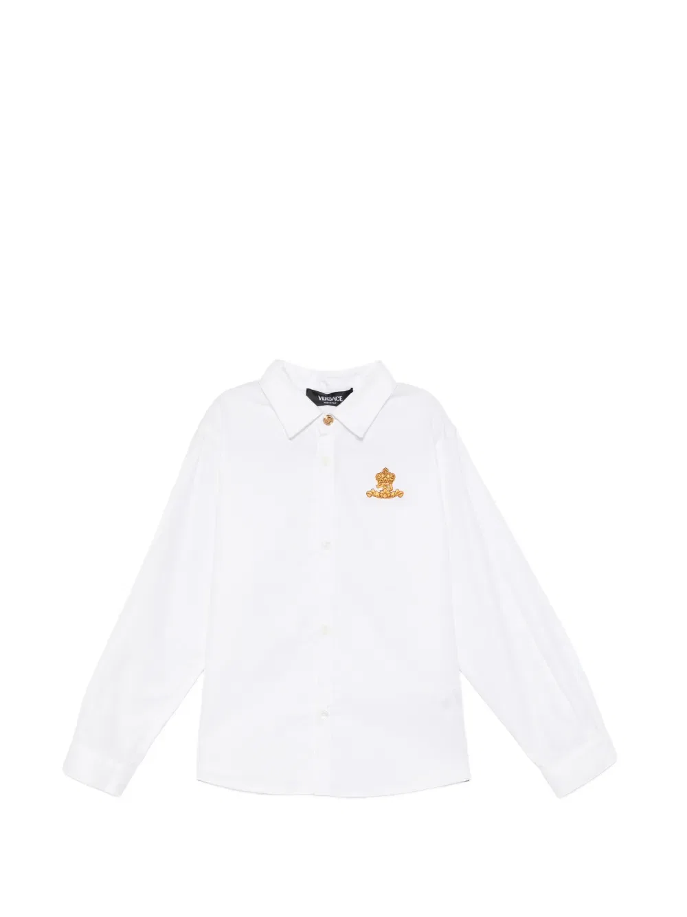 Футболка с вышитым логотипом Versace Kids, белый