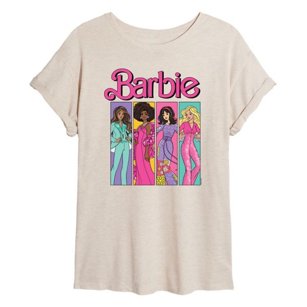 

Оверсайз футболка в стиле 70-х для подростков Barbie, бежевый