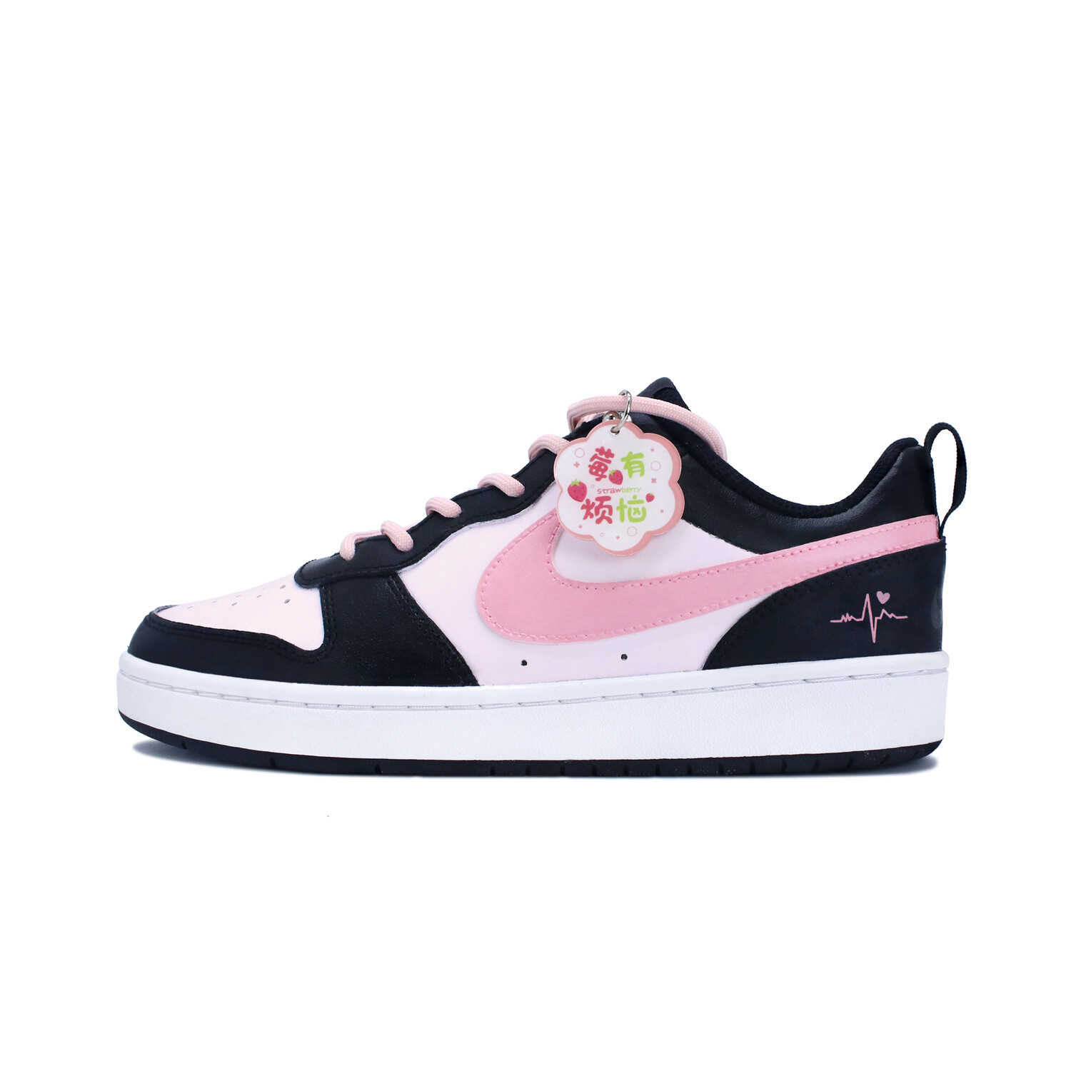 

Кроссовки Nike Court Borough Skateboard Shoes Women's Low-Top Black Pink, Черный, Кроссовки Nike Court Borough Skateboard Shoes Women's Low-Top Black Pink