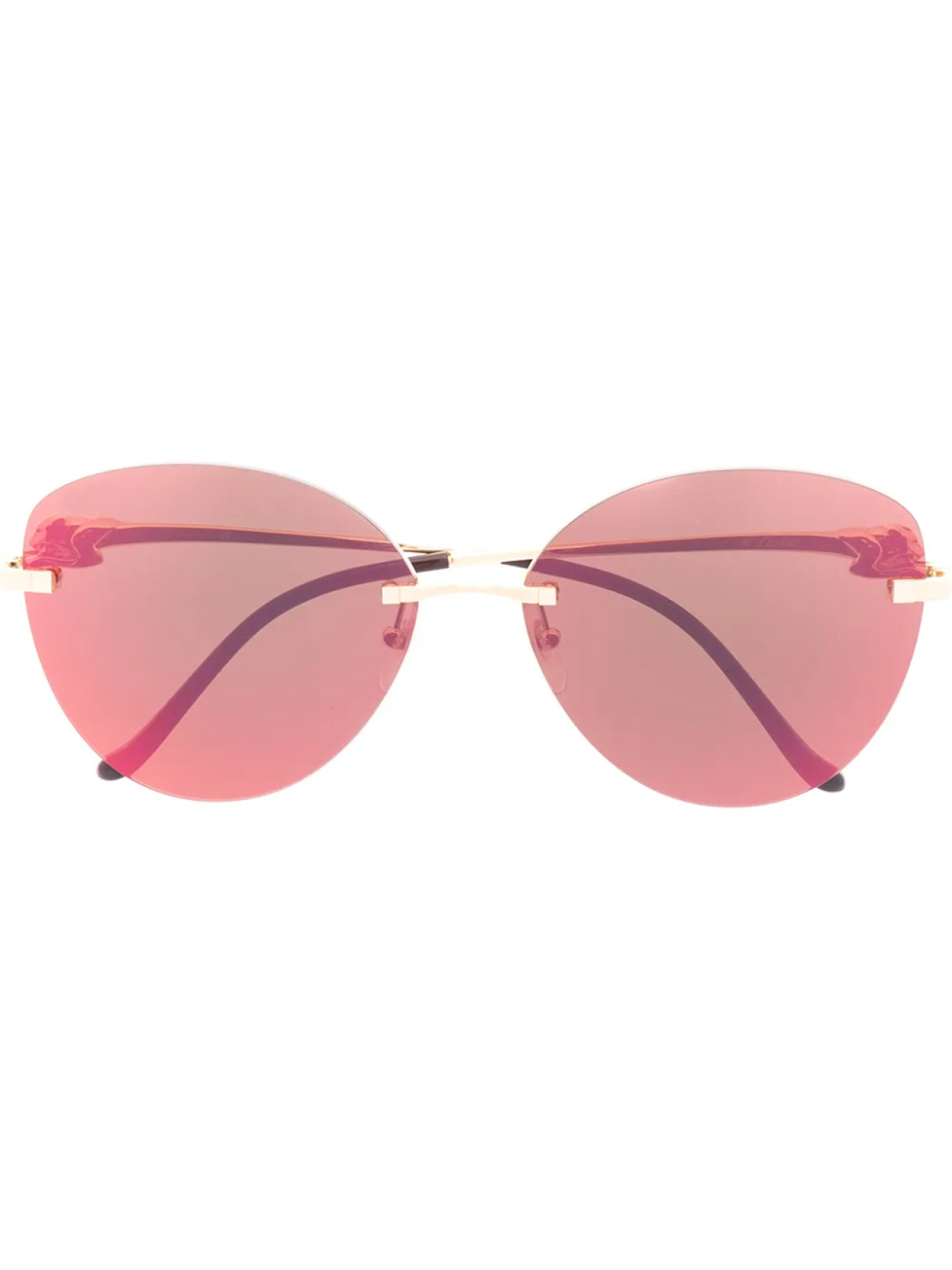 

Солнцезащитные очки Panthère в безободковой оправе Cartier Eyewear, красный