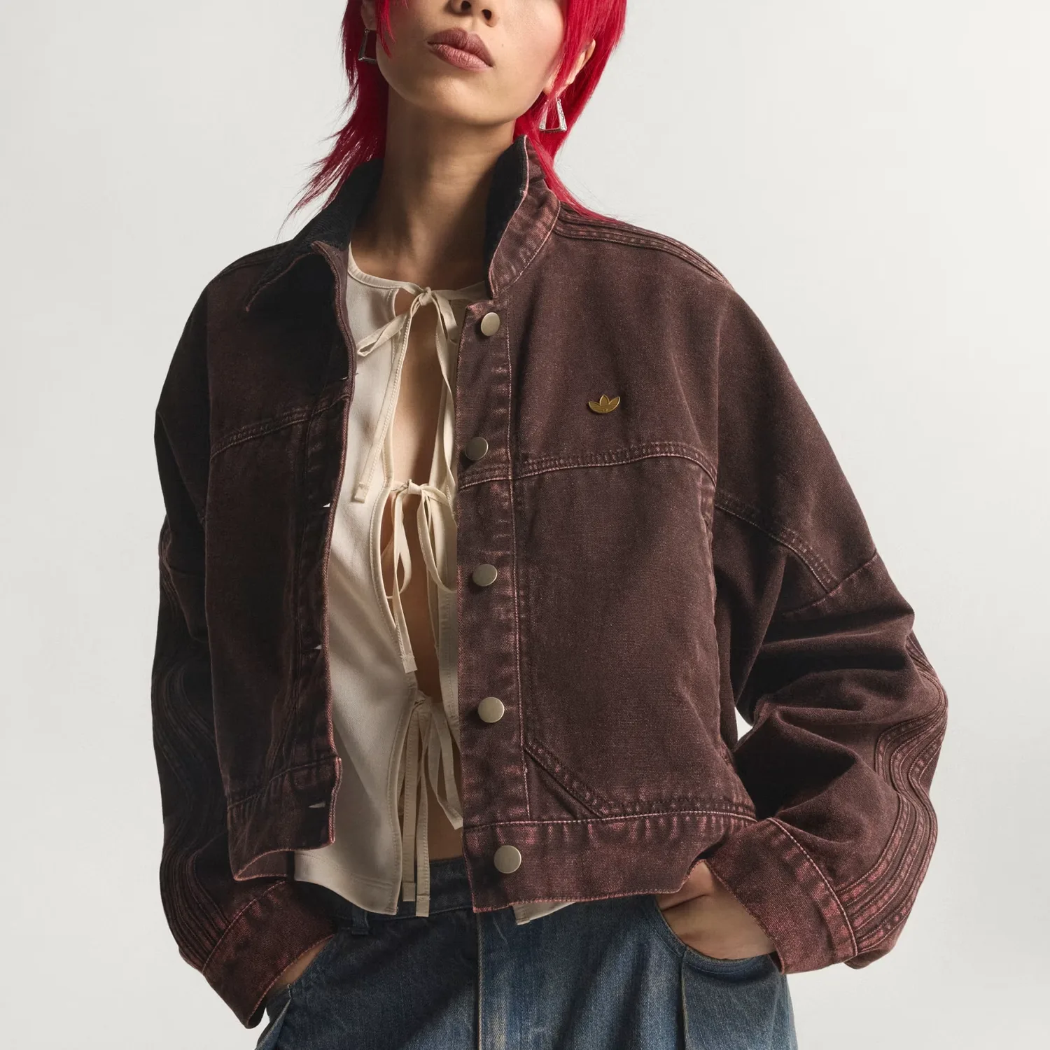Куртка TRACKTOP FW25 женская Adidas Originals, Aurora Coffee — фото 4