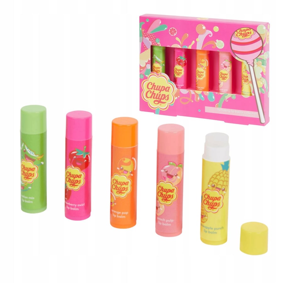 

Бальзам для губ Sweet Candy со вкусом леденцов Chupa Chups, набор из 5 шт.