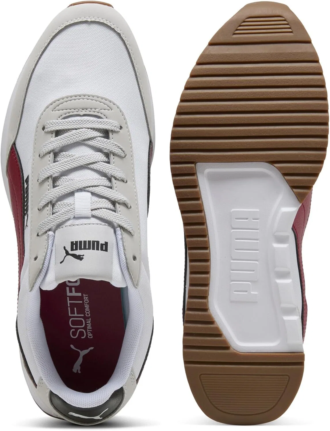 Кроссовки Puma Unisex R78 Lightwind, Cool Light Gray Dark Crimson Puma White — фото 4