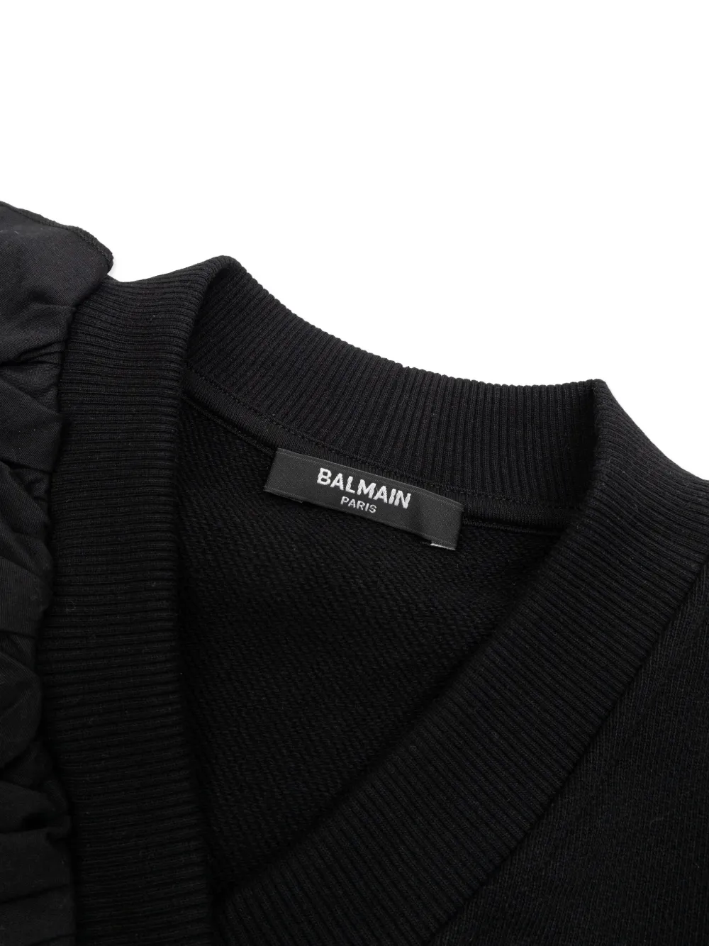 Кардиган на пуговицах с оборками Balmain Kids, черный — фото 3