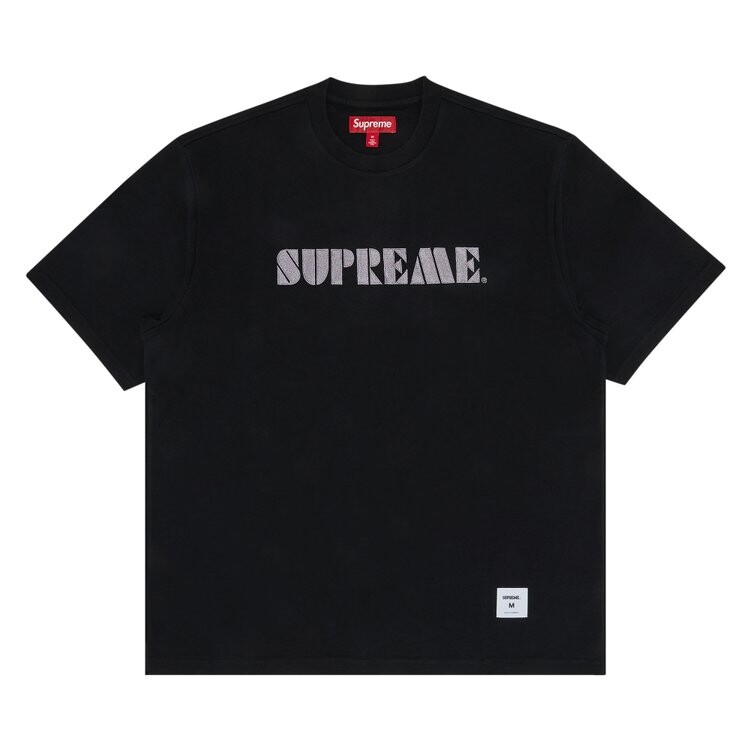

Топ Supreme Stencil Embroidered Short-Sleeve Top, черный