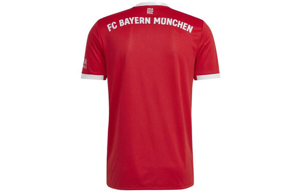 Спортивная футболка men's soccer/football stripe short sleeve sw fan edition 22-23 season bayern munich black red jersey Adidas, красный — фото 2