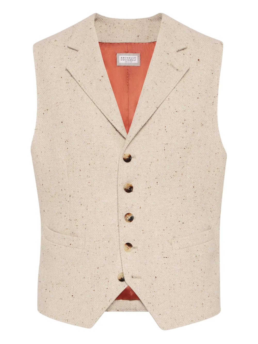 

Жилет на пуговицах Brunello Cucinelli, бежевый