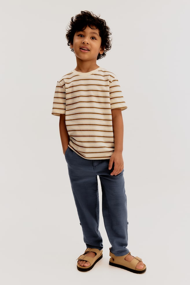 

Подвернутые хлопковые брюки-чинос H&M, синий