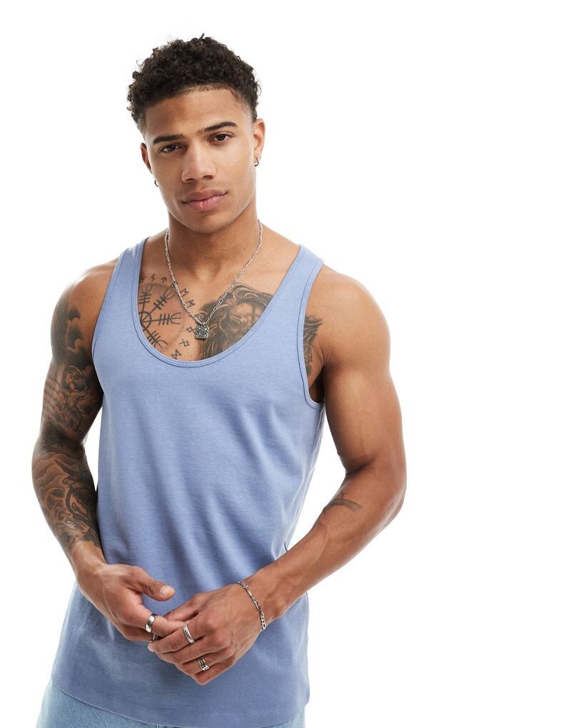

Синий тяжелый жилет ASOS DESIGN
