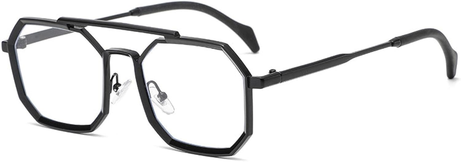 

Ретро солнцезащитные очки с двойными перемычками в форме многоугольника для женщин, металлическая оправа, зеркальные линзы, защита от УФ-излучения UV400, для мужчин, в стиле панк UATXTAU, 1