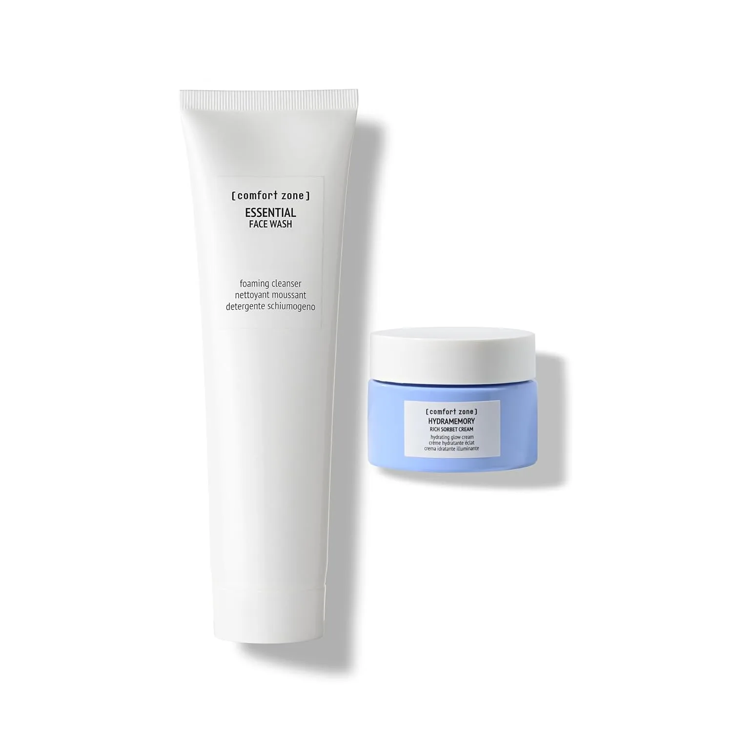 [ comfort zone ] ] Очищающий и увлажняющий дуэт для лица, с Essential Face Wash 30 мл и Hydramemory Rich Sorbet Cream 30 мл, укрепляет и увлажняет кожный барьер, набор 2 шт