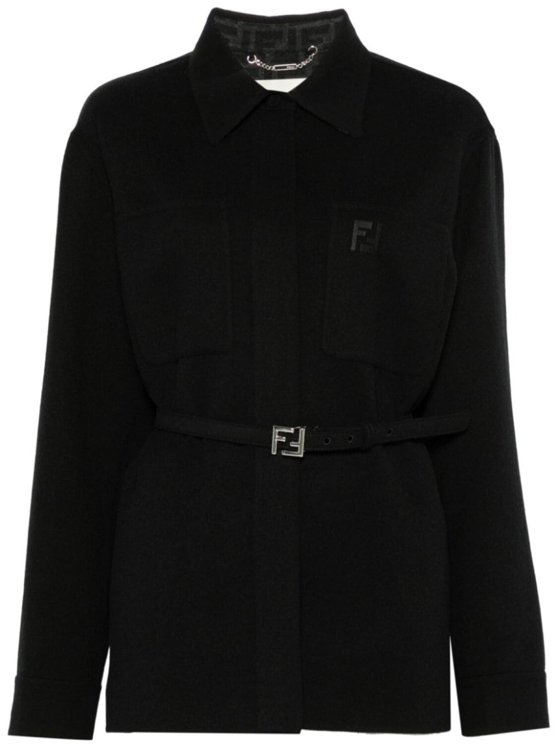 

Куртка с поясом FENDI, черный