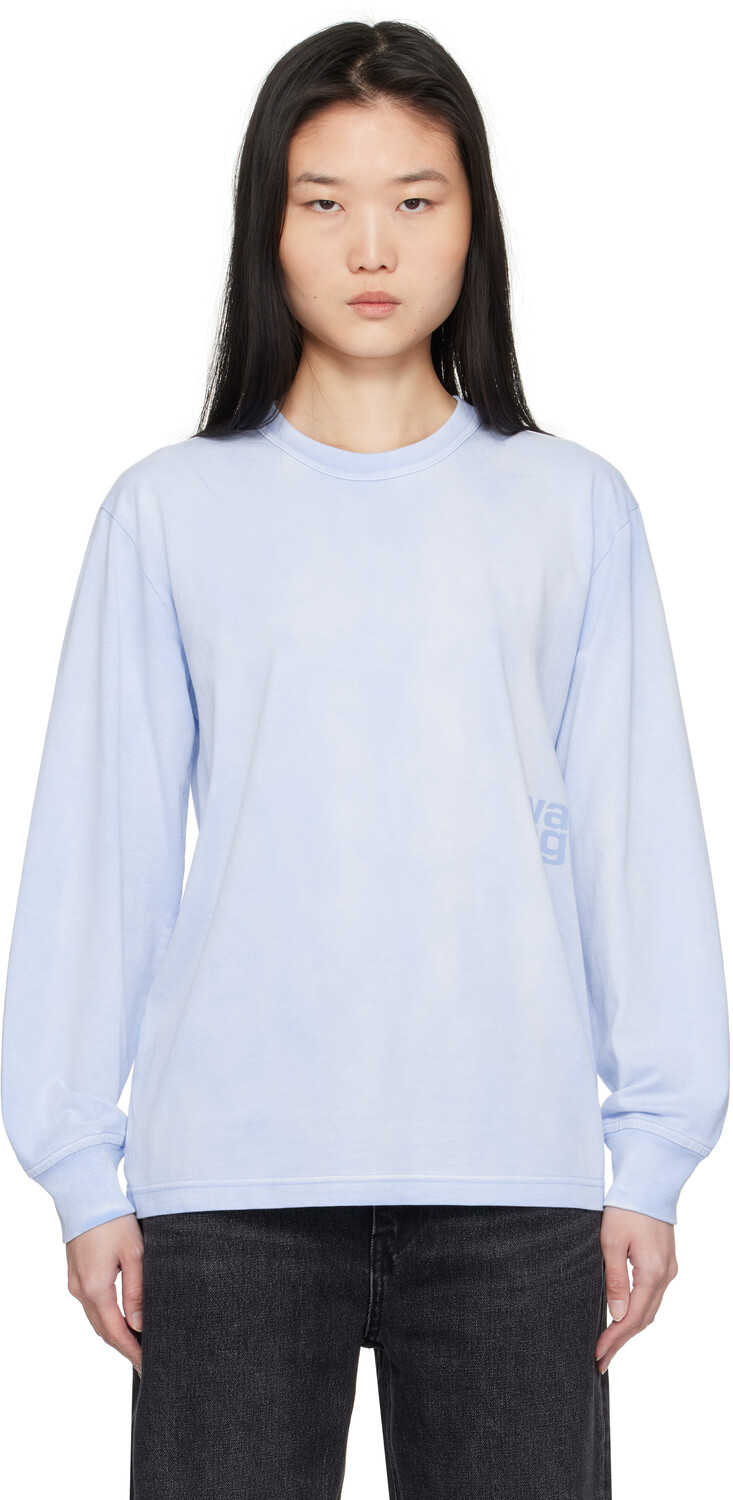 

Футболка с логотипом Blue Puff alexanderwang.t, Washed pale blue