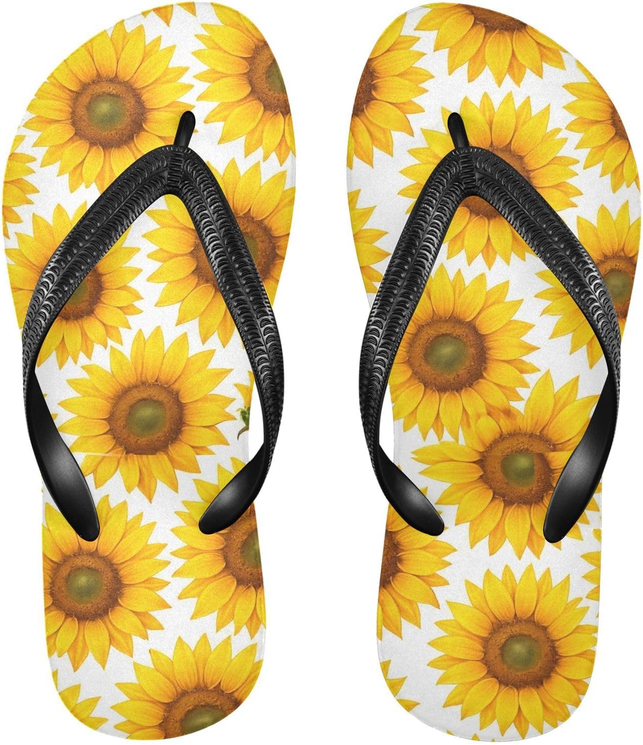 

Мужские летние шлепанцы Sunflower Blossom белого цвета, пляжные резиновые вьетнамки с противоскользящей подошвой для душа и прогулок Sinestour