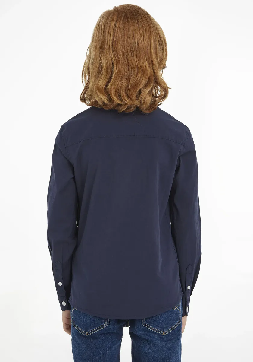 Рубашка Tommy Hilfiger с длинными рукавами "SOLID STRETCH POPLIN SHIRT L/S", цвет морской волны — фото 2