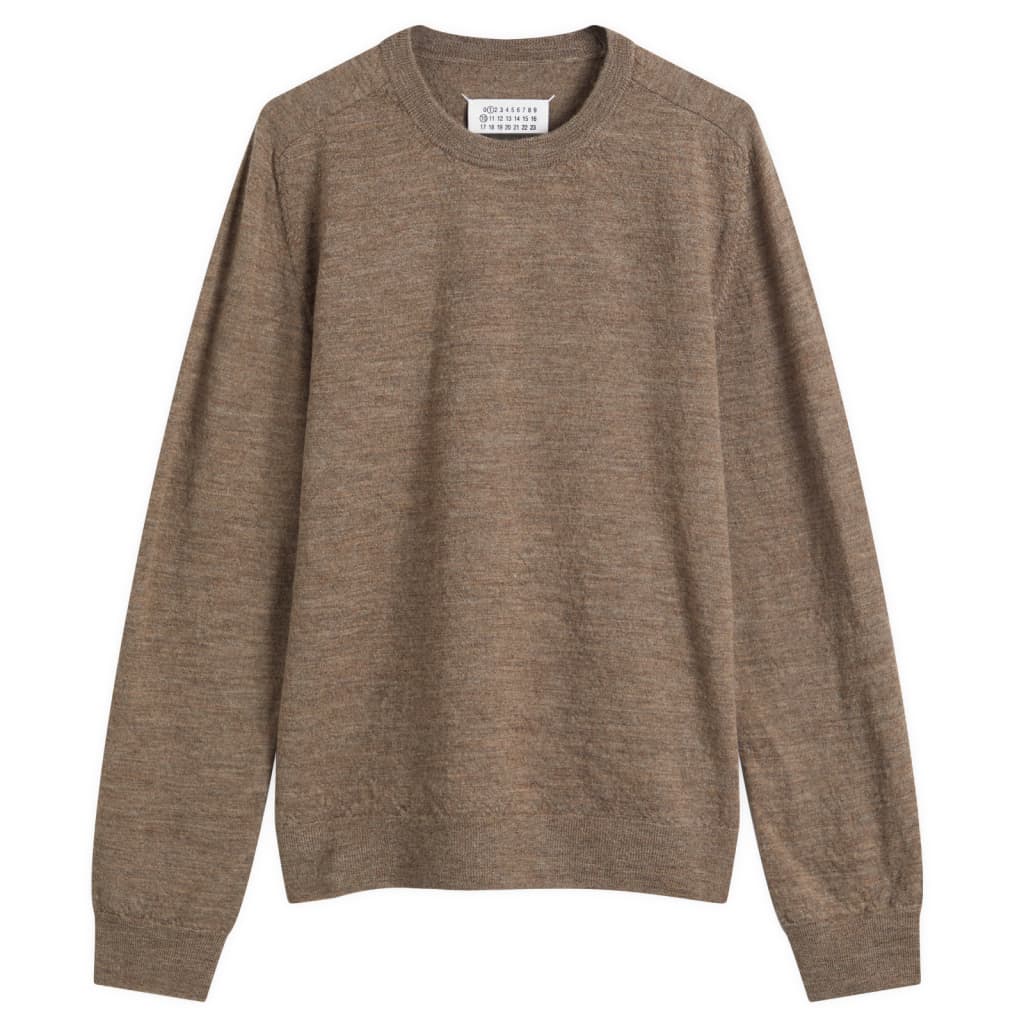 

Джемпер с круглым вырезом и налокотниками Maison Margiela, цвет walnut